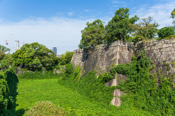 Fototapeta na wymiar Osaka castle wall