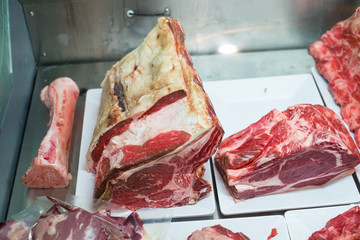 meat products in butcher shop