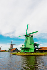 Fototapeta na wymiar Windmills of the Zaanse Schans (near Amsterdam)