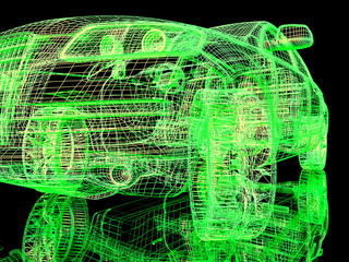 Front view of the modern model cars