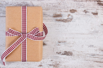 Fototapeta premium Wrapped gifts in recycled paper for Valentines or other celebration