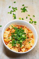 Mabo tofu or mapo doufu the Chinese dish from China's Sichuan