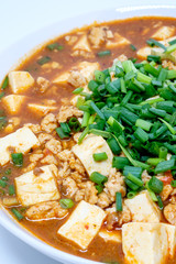 Mabo tofu or mapo doufu the Chinese dish from China's Sichuan