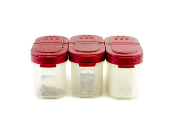 dusty red cover plastic container isolated white background