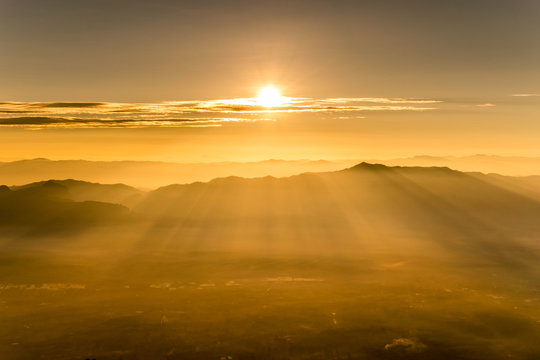 Sunrise among mountains © newroadboy