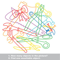 Tools mishmash colorful set in vector. 