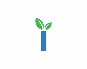 I Letter Leaf Logo
