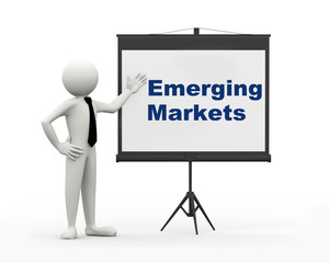 3d businessman - emerging markets