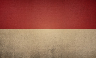 Flag of Indonesia, old  texture  vintage background 