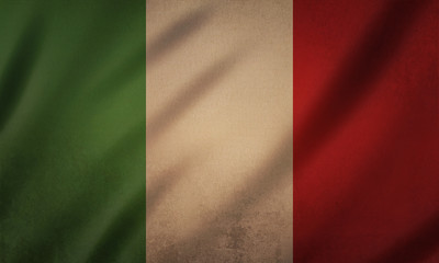 Flag of Italy , old  texture  vintage background