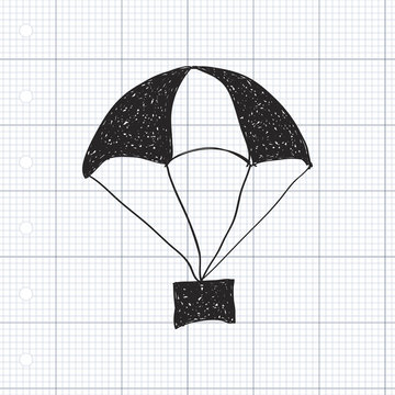 Simple doodle of a parachute