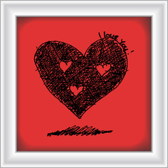 Doodle of a love heart design