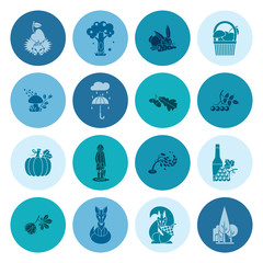 Set of Flat Autumn Icons