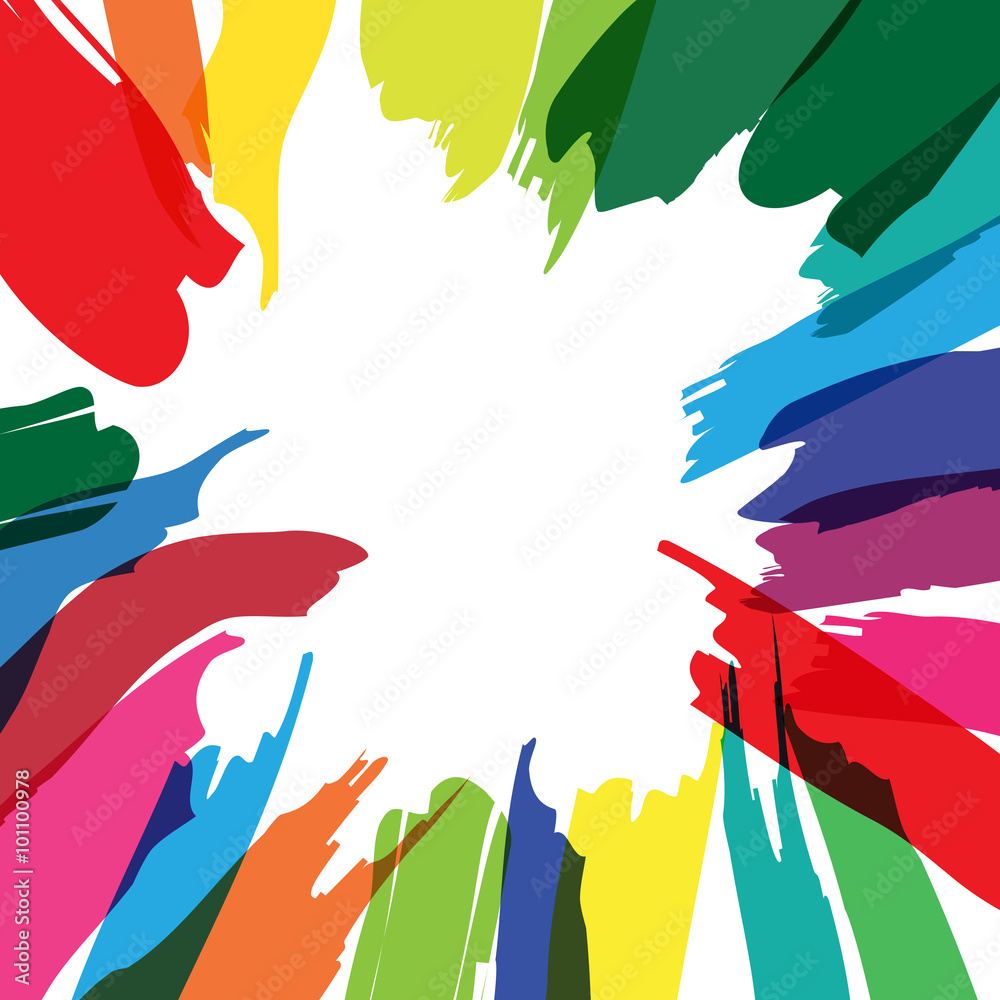 Canvas Prints colored splashes in abstract shape