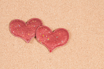 Heart-shaped  on a paper background.