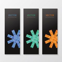 a set of banners with snow flake illustration