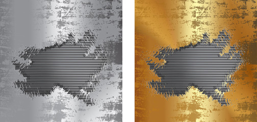 ragged hole in the gold background