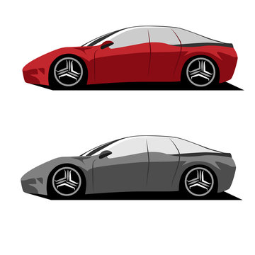 Sports car Vehicle Vector Illustration