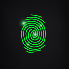 Fingerprint scan icon vector