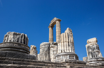Fototapeta na wymiar Part of columns in temple Apollo in Didim