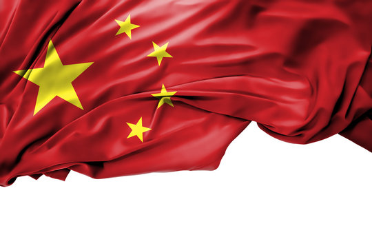 China Flag silk fabric background