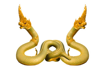 Fototapeta premium Naga Thai statue isolate on white background