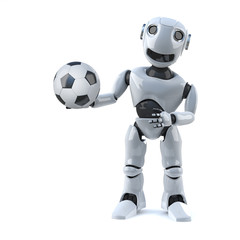 3d Robot is ready to play football