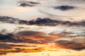 Fototapeta premium colorful dramatic sky with cloud at sunset