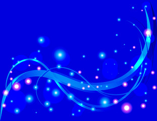 Fototapeta na wymiar violet sparkle stars in deep blue space background
