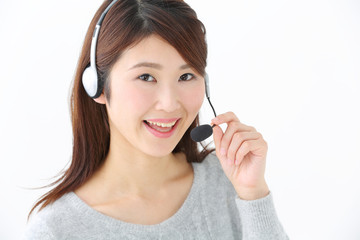ヘッドセット・若い女性