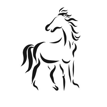 horse vector white background