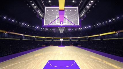 Naklejka premium under basketball hoop on basketball court