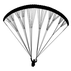 Flying para glider. Useful Black Vector element.