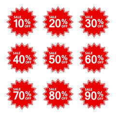 10 to 90% off labels set