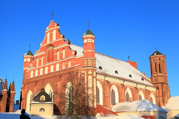 Fototapeta na wymiar Bernardine Church in winter