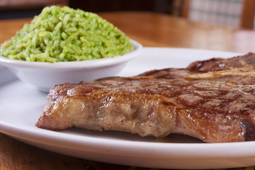 Pork Steak with brocolli rice