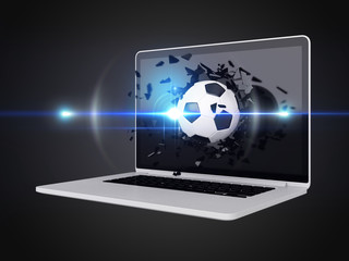 football destroy laptop