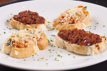 Tomato and calabresa Bruschetta