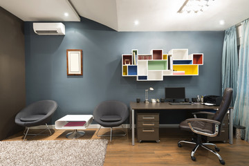 Interior of a loft apartment study room