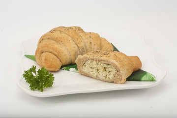 Croissant stuffed with ricotta cheese