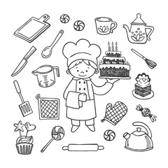 Cook's tools vector set