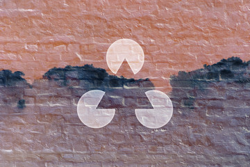 Gestalt triangle on the brick wall