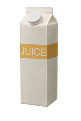juice carton box isolated on white