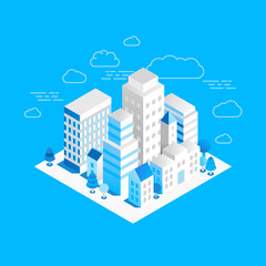 Vector city landscape isometric illustration