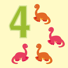 Number 4. Four dinosaur (Brachiosaurus).