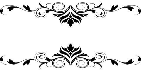 Black white floral borders design - 101116129
