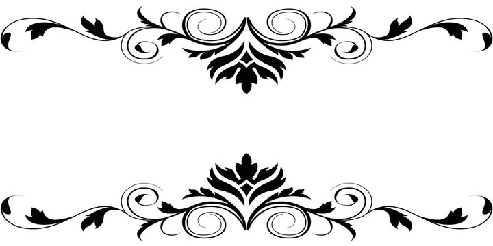 Black White Floral Borders Design