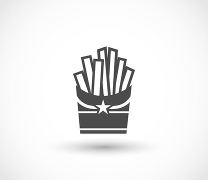 French fries icon vector