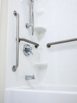 Disabled Handicapped Shower with Grab Bars
