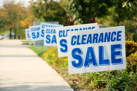 Clearance Sale Signs in a Row Picture